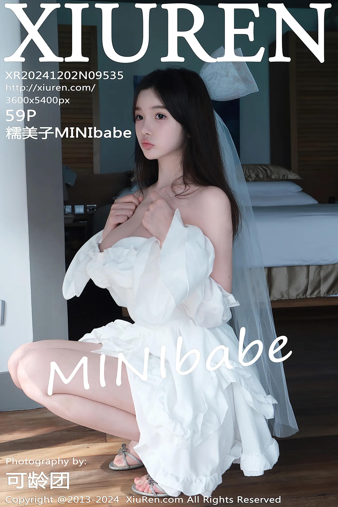 [XiuRen秀人网]No.9535_模特糯美子MINIbabe性感白色婚纱配情趣内衣秀惹火身材诱惑写真59P-秀人网 - XiuRen.Space